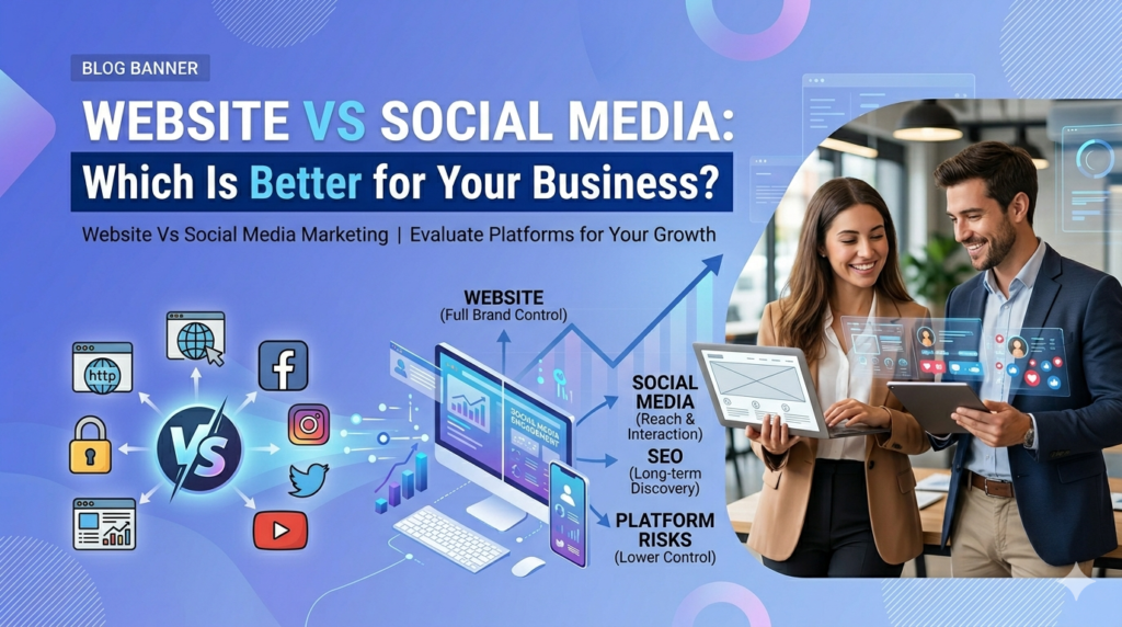 website vs social media marketing